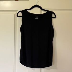 Chico's Elegant Black V-neck Tank Top, Size Medium, cotton